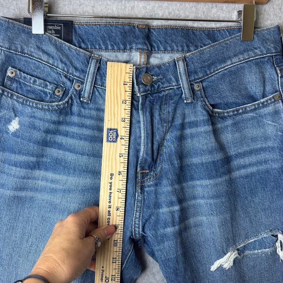 Abercrombie & Fitch Jeans Mens 30/32 Rustin Camo Distressed Athletic Slim Y2K - Picture 10 of 14